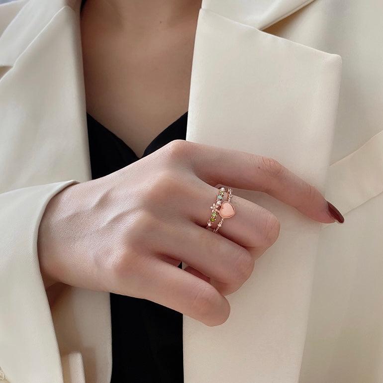 [Ausverkauf] Blumenherzring - Emma