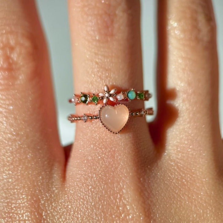 [Ausverkauf] Blumenherzring - Emma