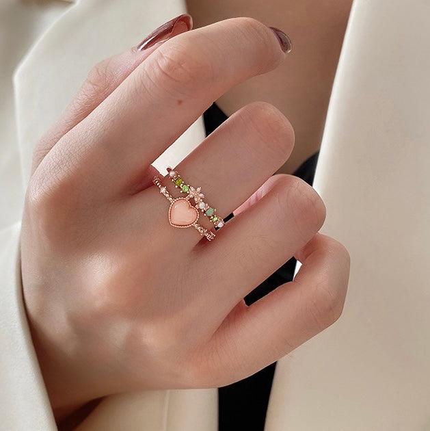 [Ausverkauf] Blumenherzring - Emma