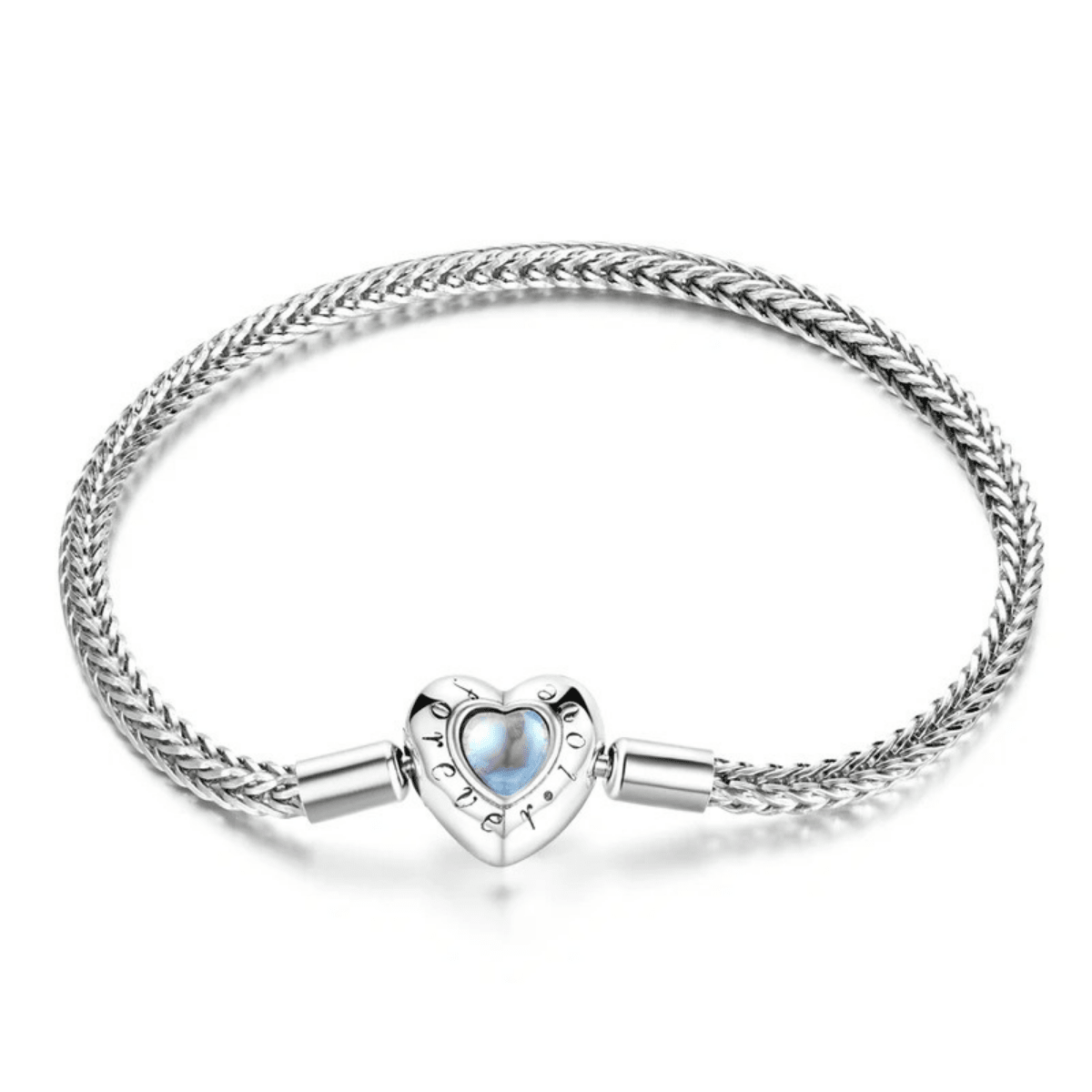 Armband mit Kristallherzanhänger, Silber