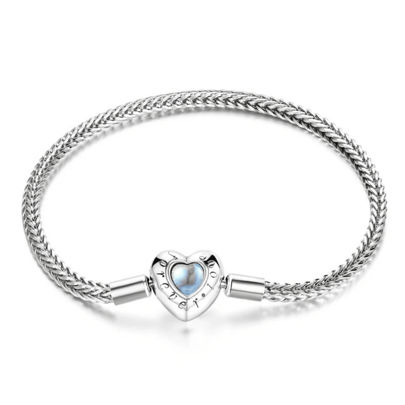 Armband mit Kristallherzanhänger, Silber
