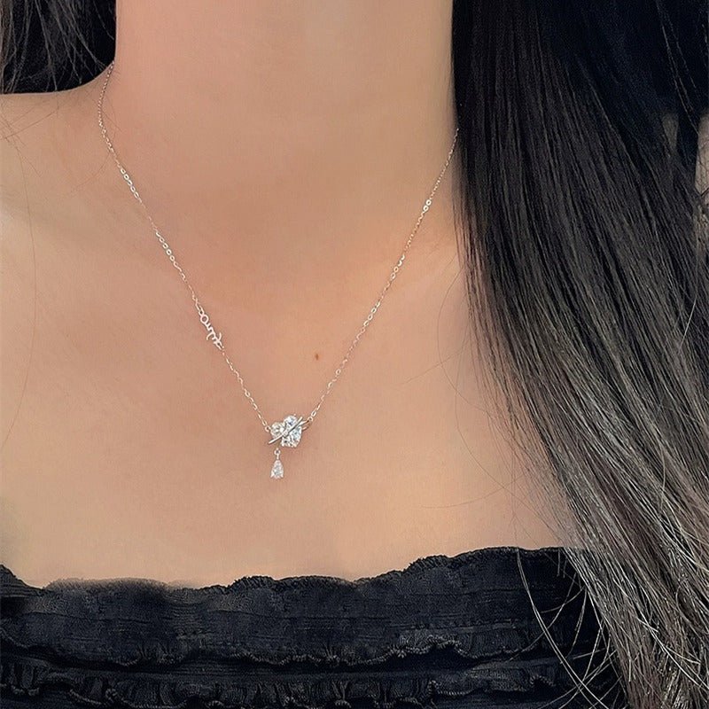 Kristallherz-Halskette (massives Silber)