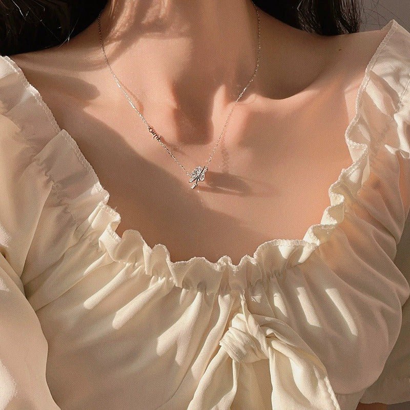 Kristallherz-Halskette (massives Silber)