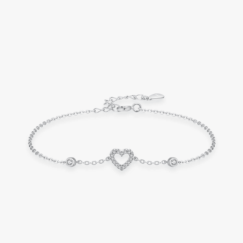 Armband mit Herzanhänger aus Zirkonia