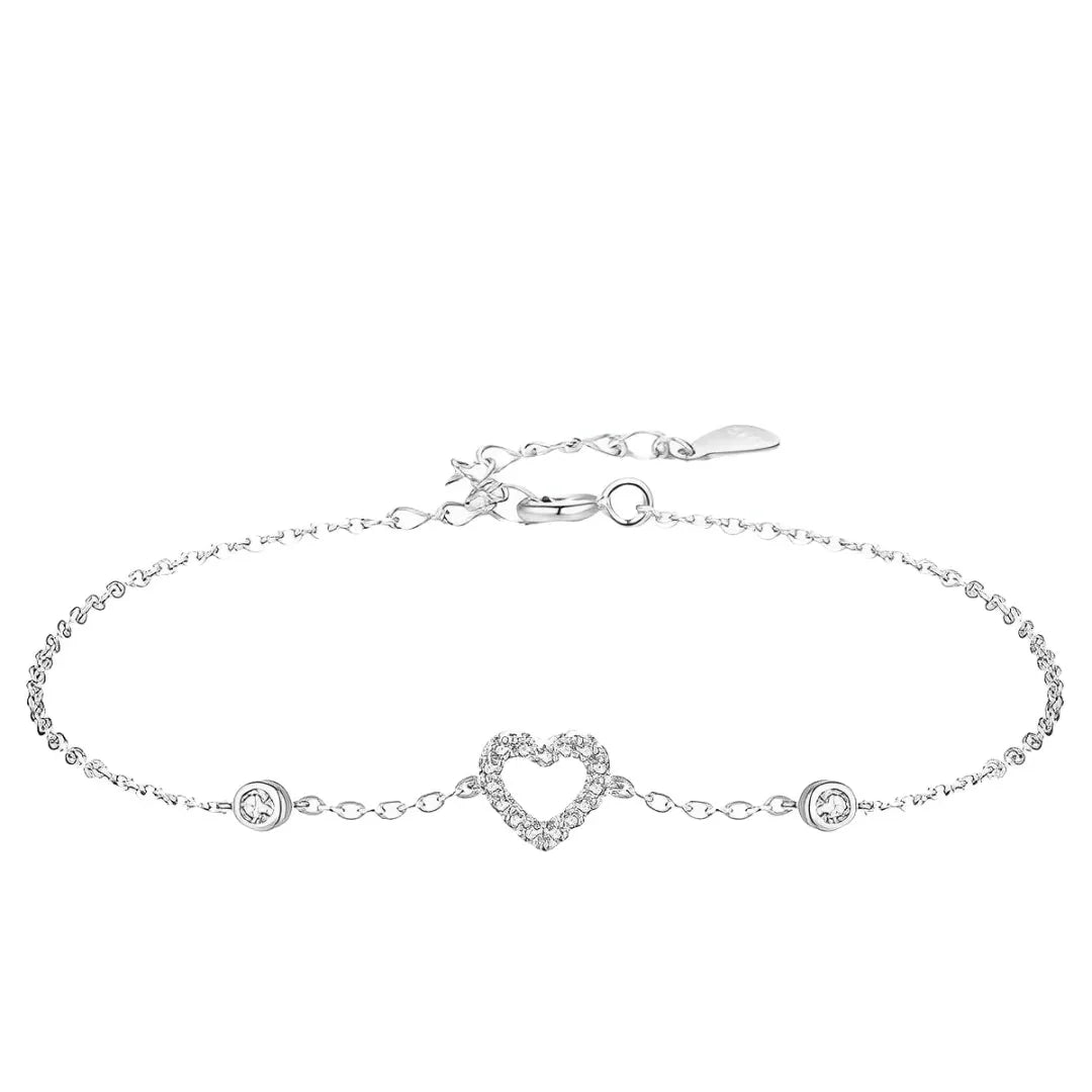 Armband mit Herzanhänger aus Zirkonia