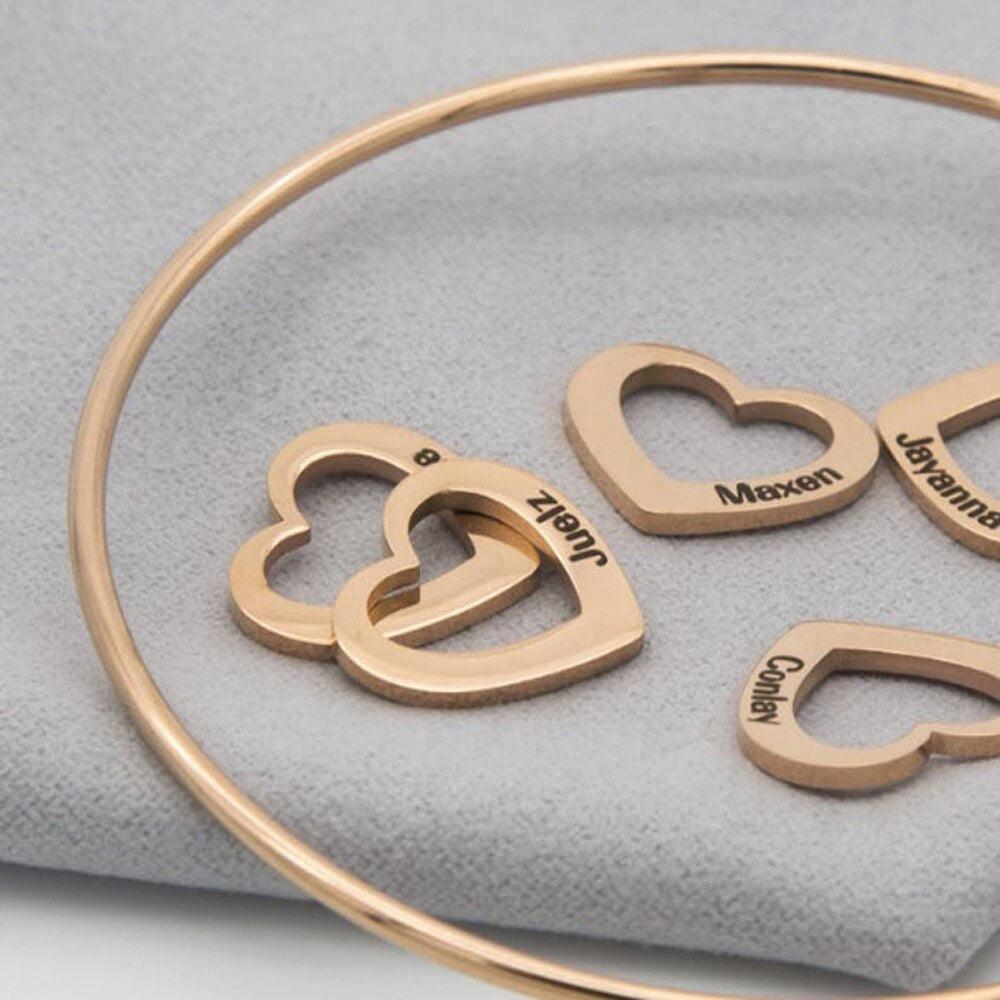 Benutzerdefinierte Namen Herz Charm Armband