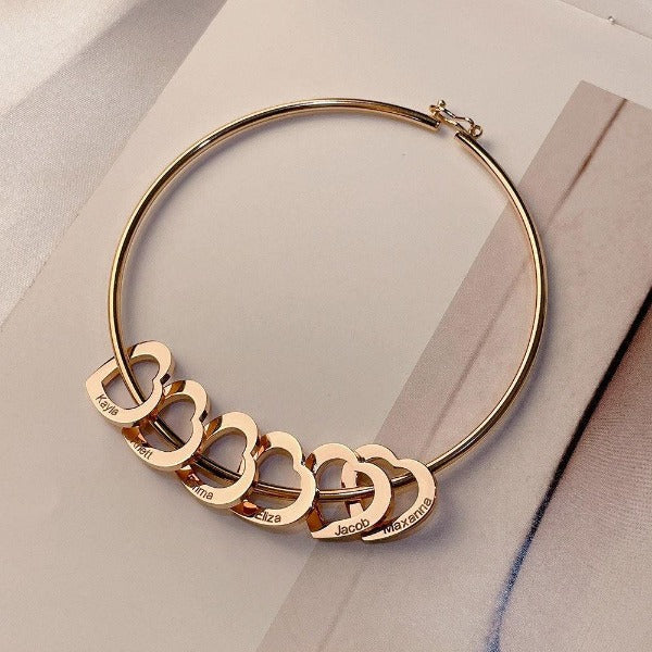 Benutzerdefinierte Namen Herz Charm Armband