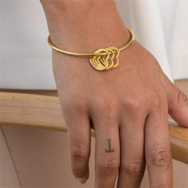 Benutzerdefinierte Namen Herz Charm Armband