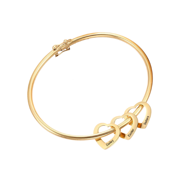 Benutzerdefinierte Namen Herz Charm Armband