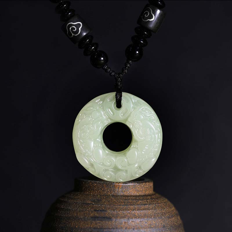 Carmiora Jade PiXiu Fortune String Runde Halskette
