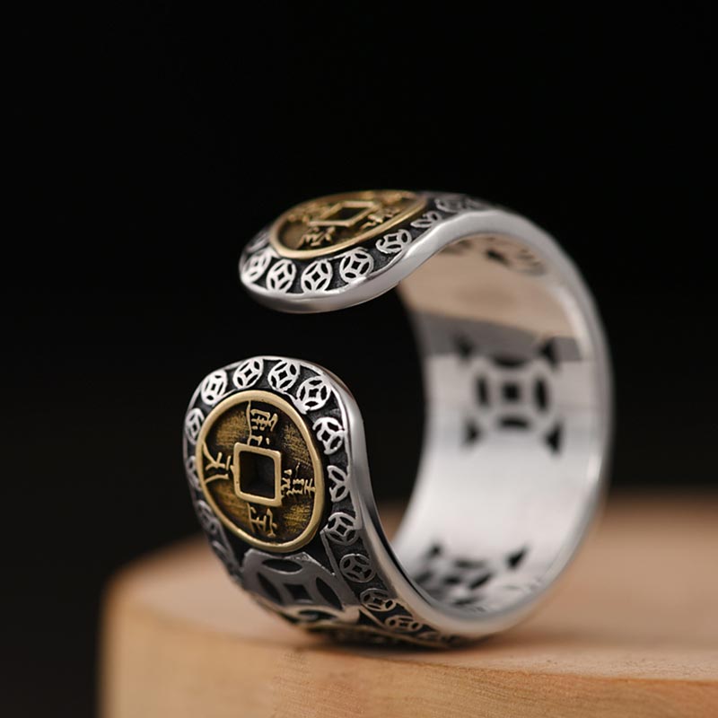 Verstellbarer Carmiora-Fünf-Kaiser-Münzen-Balance-Ring