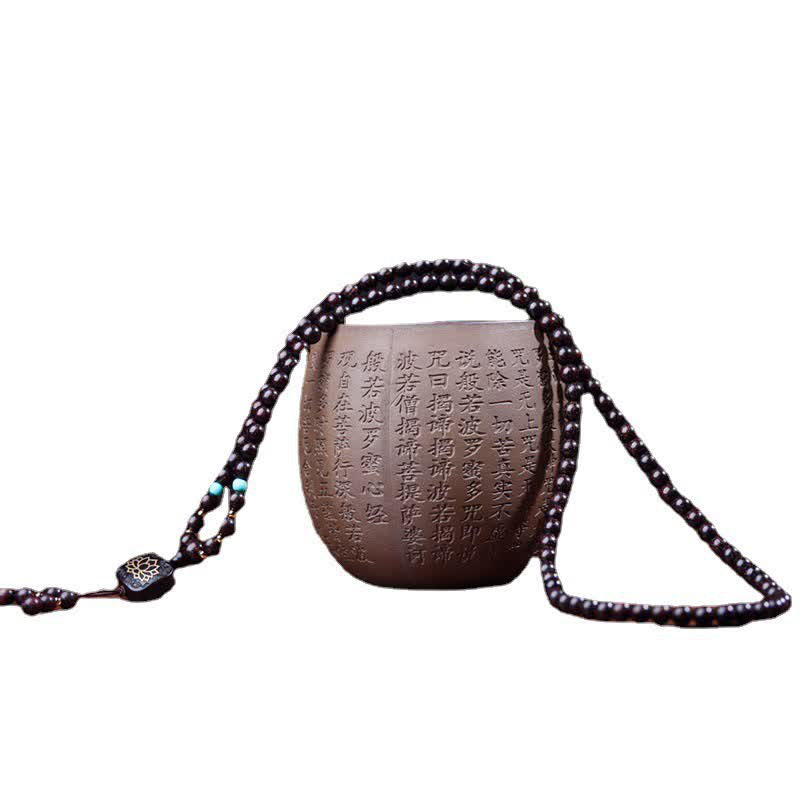 Carmiora 108 Mala-Perlen, tibetisches kleines Blatt, rotes Sandelholz, Lotus-Balance-Armband