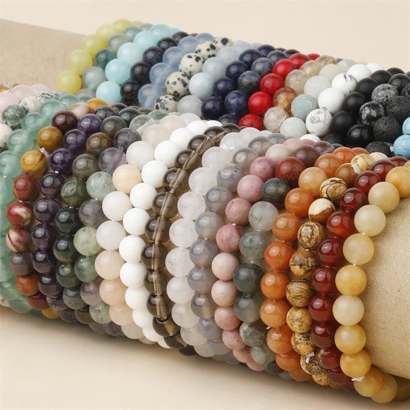 Carmiora Naturstein-Quarz-Heilperlen-Armband