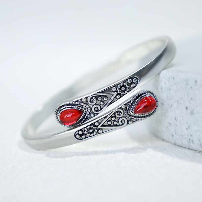 Carmiora Zirkon Wassertropfen Muster Heilung Manschettenarmband Armreif