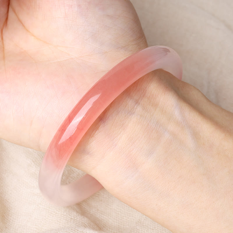 Carmiora Pink Golden Silk Jade Reichtum Armband Armreif
