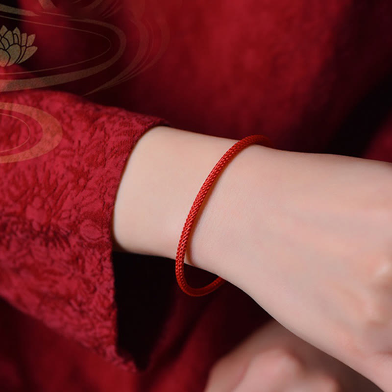 Carmiora Schlichtes Design, handgefertigtes Glücksgeflecht-Manschettenarmband
