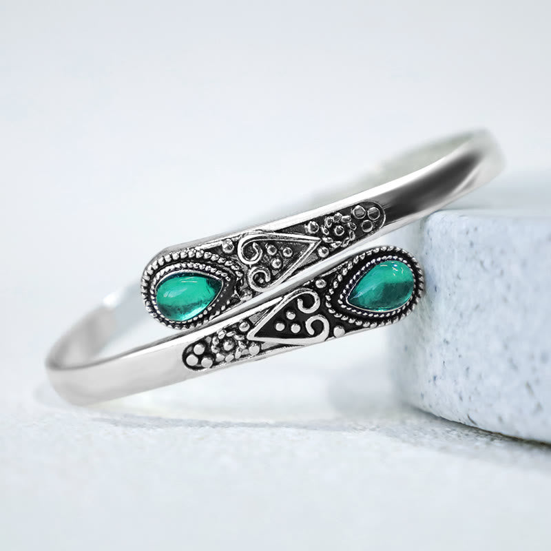 Carmiora Zirkon Wassertropfen Muster Heilung Manschettenarmband Armreif