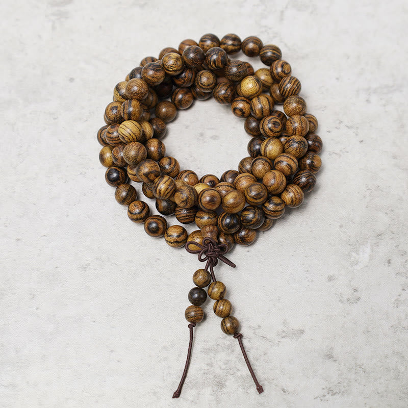 Carmiora 108 Mala Perlen Armband Gebet Meditation Sandelholz Elastisch