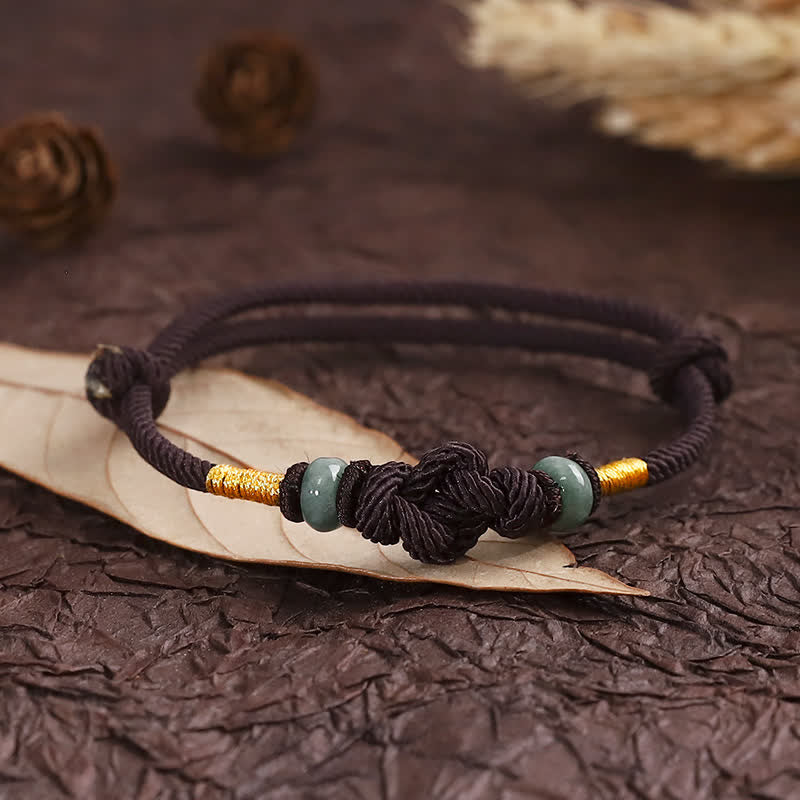 Carmiora Red String Jade Glück Glücksknoten geflochtenes Paararmband