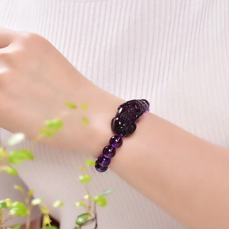 Carmiora Feng Shui Amethyst Glücks-Reichtumsarmband