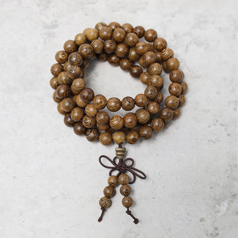 Carmiora 108 Mala Perlen Armband Gebet Meditation Sandelholz Elastisch