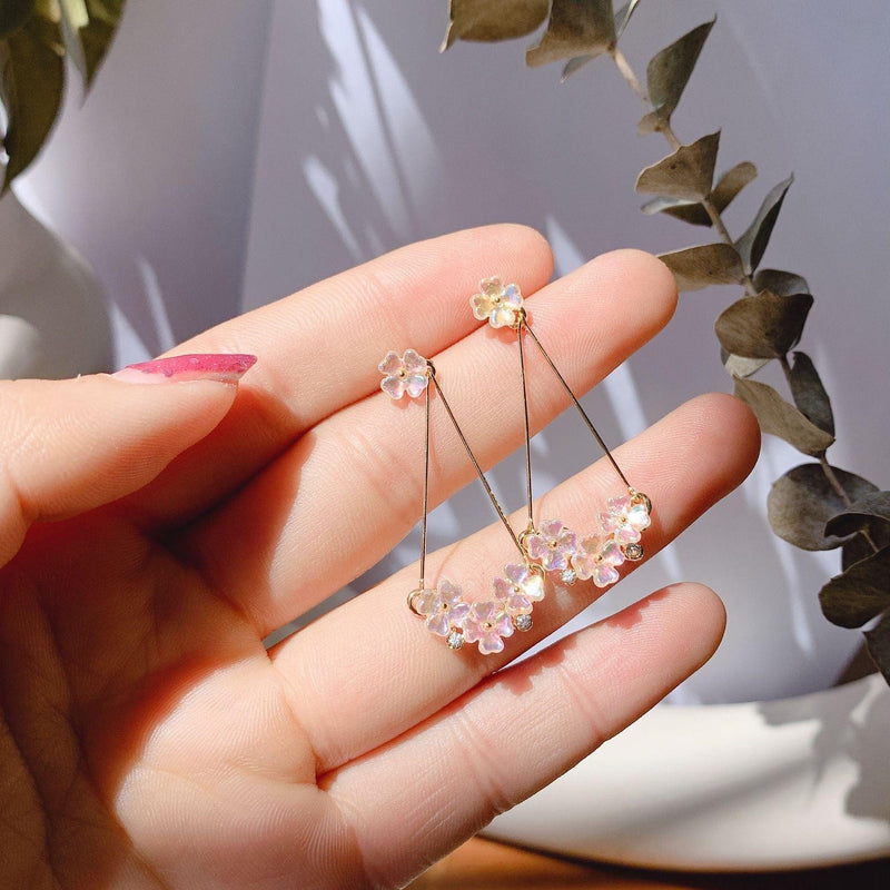 Hängende Muschelblumen-Ohrringe - Sabrina