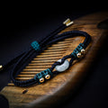 Carmiora Rundes Peace-Schnalle-Jade-Überfluss-Reichtum-Schnur-Armband