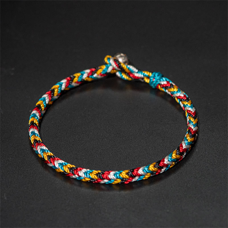 Carmiora Tibet handgefertigtes fünffarbiges Fadenschutz-Geflecht-Schnur-Armband