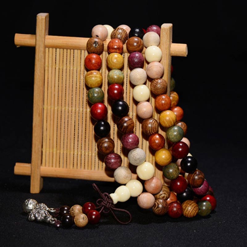 Carmiora 108 Perlen Wenge Holz Mala Segen Meditationsarmband
