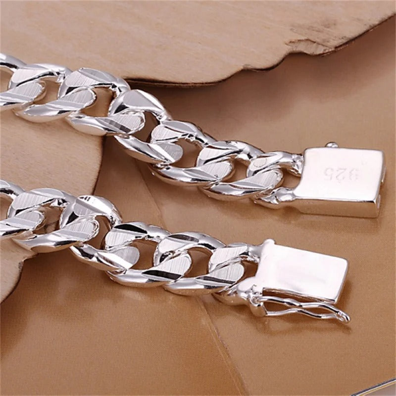 Carmiora - Klassische Silberketten-Armbänder