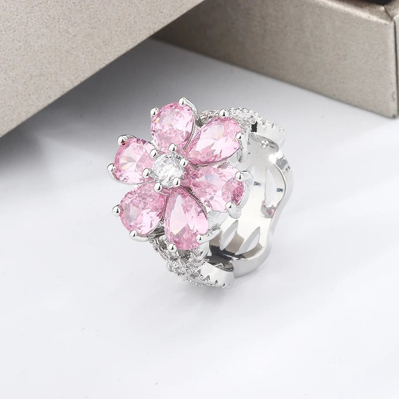 Chavri - Blumen Zirkon Damenring