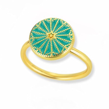 Türkisfarbener Zappelring mit Stern