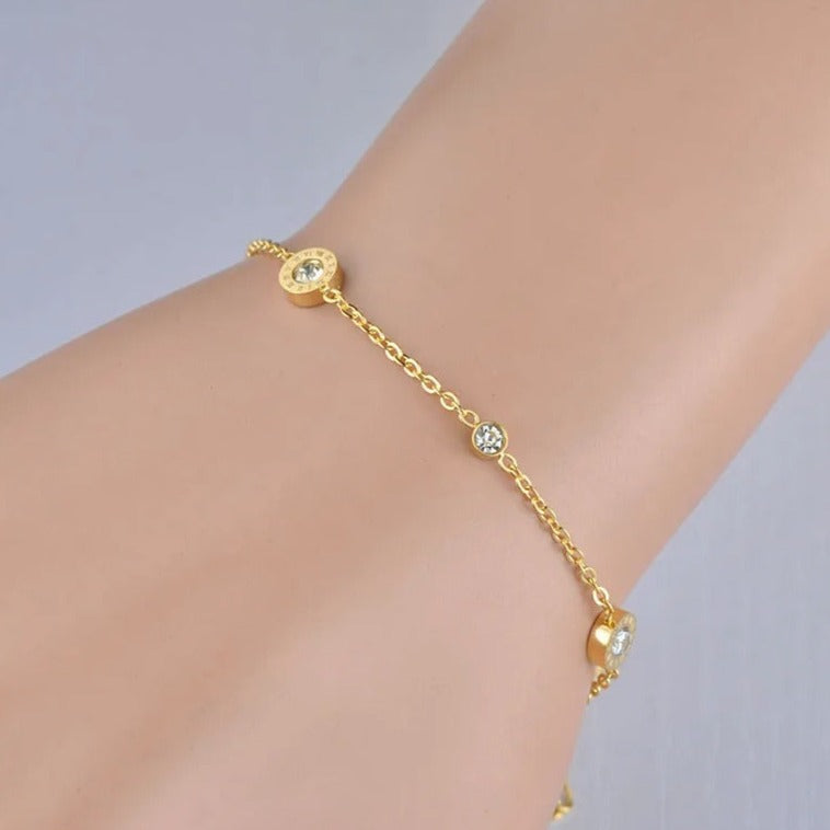 Carmiora - Kristallarmband mit römischen Ziffern