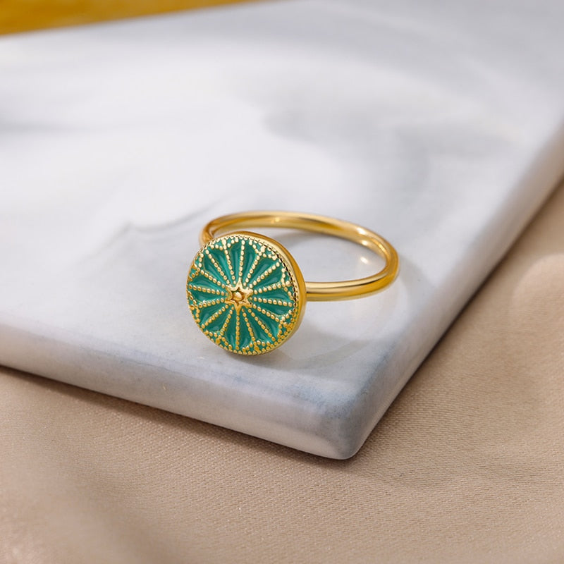 Türkisfarbener Zappelring mit Stern