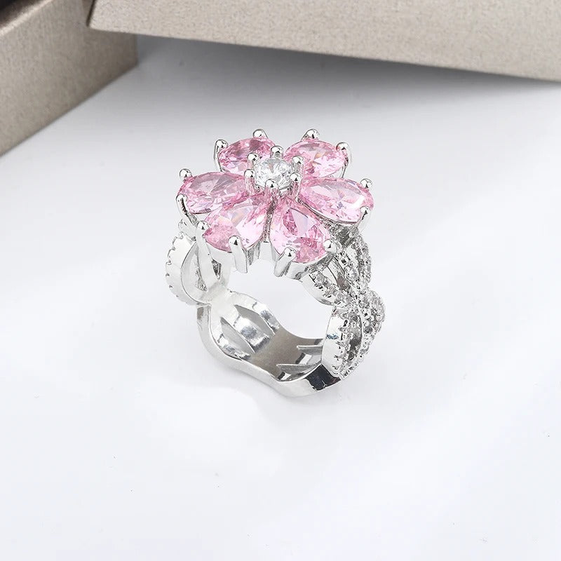 Chavri - Blumen Zirkon Damenring