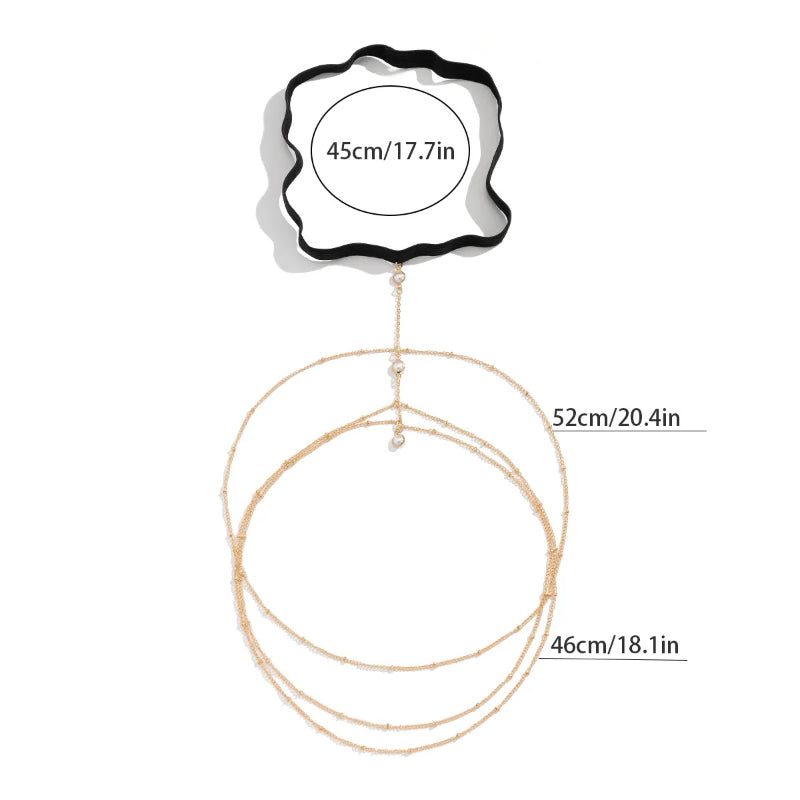 Mehrlagige elastische Boho-Oberschenkelkette