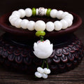 Carmiora Lotus Naturweißes Bodhi-Samen-Glücksarmband