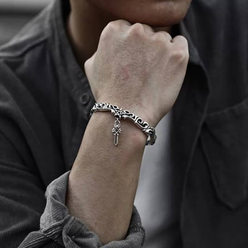 Carmiora-Kupfer-Balance-Armband im Wikinger-Stil mit gedrehtem Flechtmuster