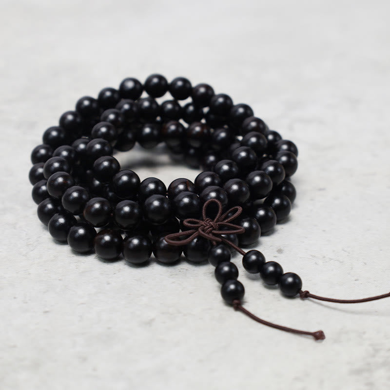 Carmiora 108 Mala Perlen Armband Gebet Meditation Sandelholz Elastisch