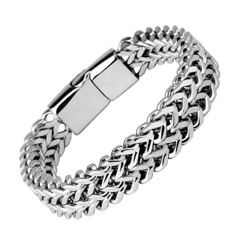 Carmiora Fischschuppen-Armband mit magnetischer Schnalle, Titanstahl, Balance-Armband