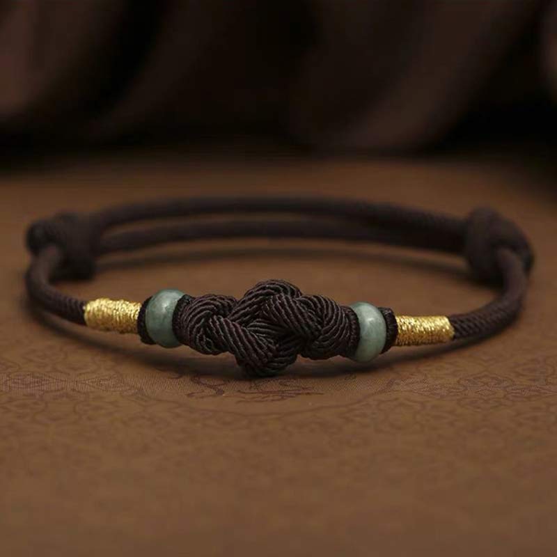 Carmiora Red String Jade Glück Glücksknoten geflochtenes Paararmband