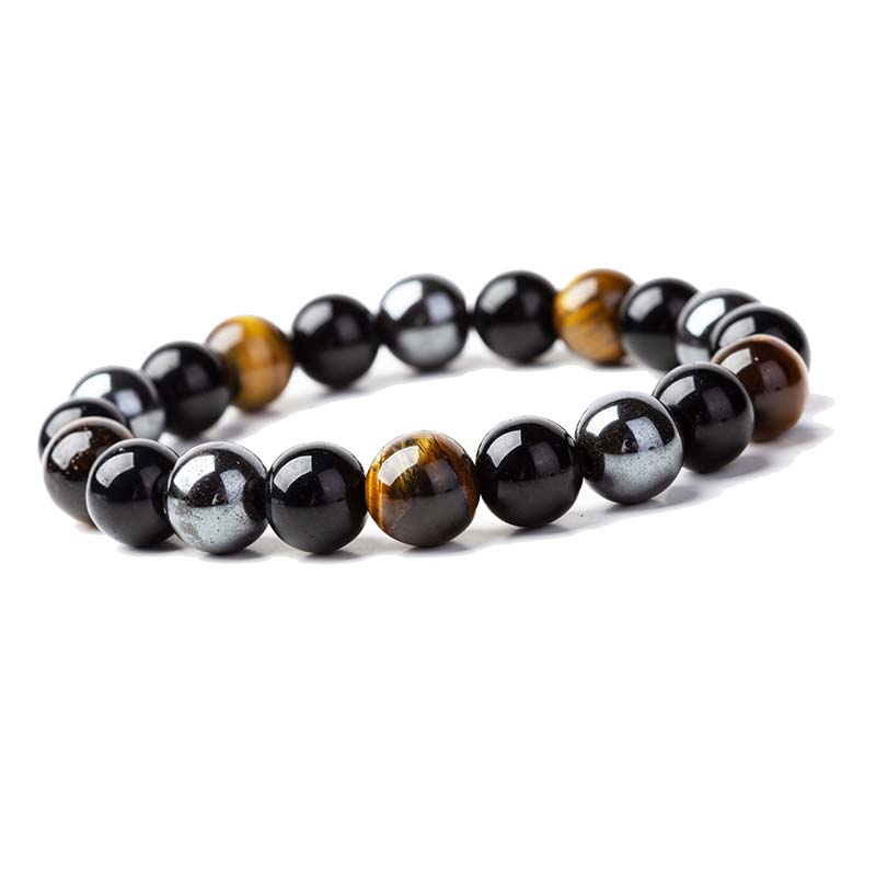 Carmiora tibetisches Tigerauge-Armband-Halsketten-Set