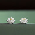 Carmiora 925 Sterling Silber Lotusblüten-Balance-Ohrringe