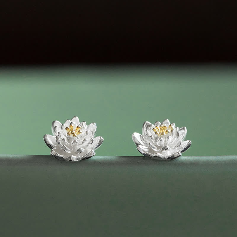 Carmiora 925 Sterling Silber Lotusblüten-Balance-Ohrringe