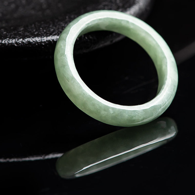 Carmiora Natürlicher Jade-Wohlstands-Überfluss-Ring
