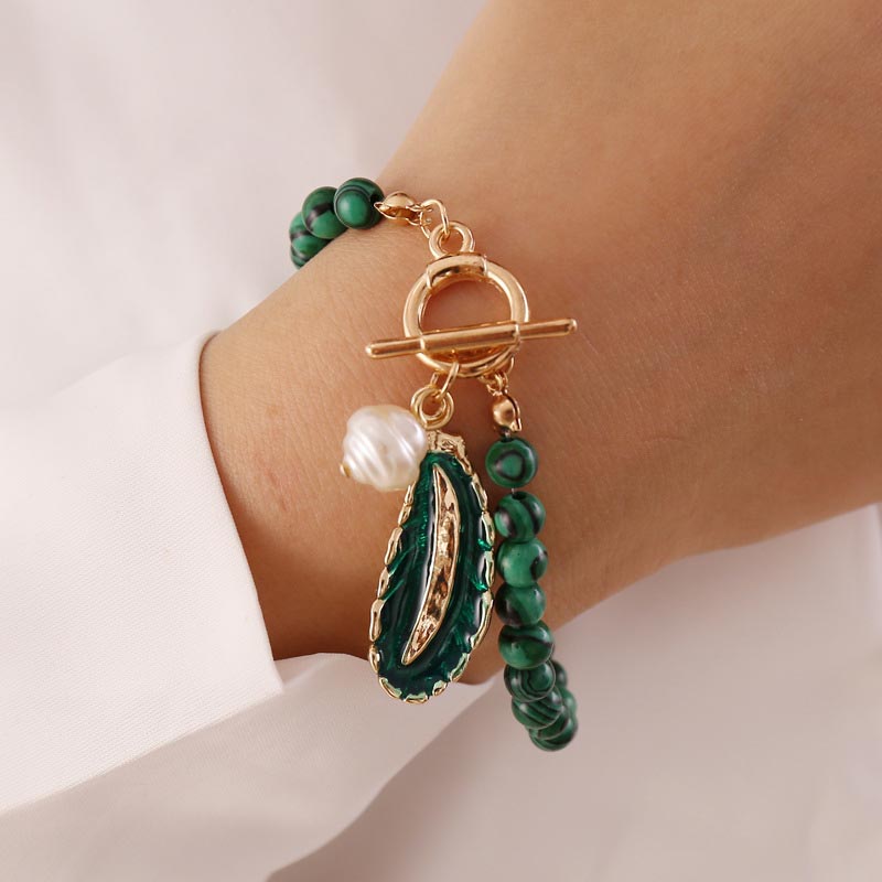 Carmiora Calm Halskette und Armband aus natürlichem Malachit