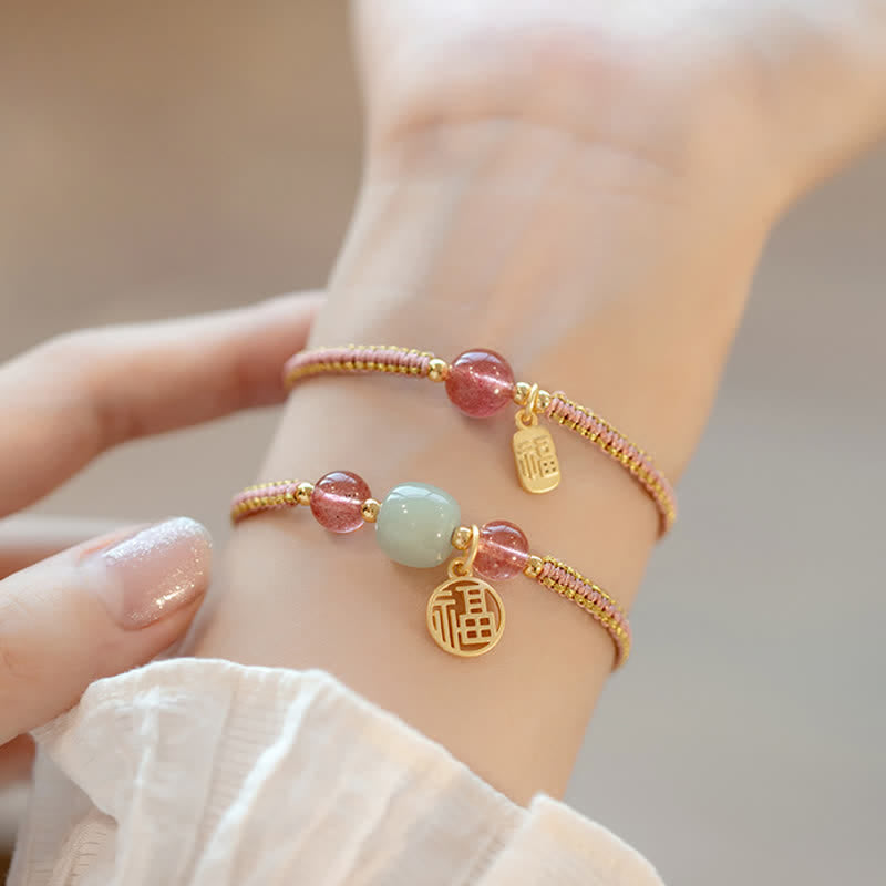 Carmiora rotes Achat-Jade-Lotus-Selbstvertrauen, ruhiges Schnurarmband