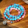 Carmiora Tibetisch Lila Miano Echte Perle Harmonie Lotus Mala