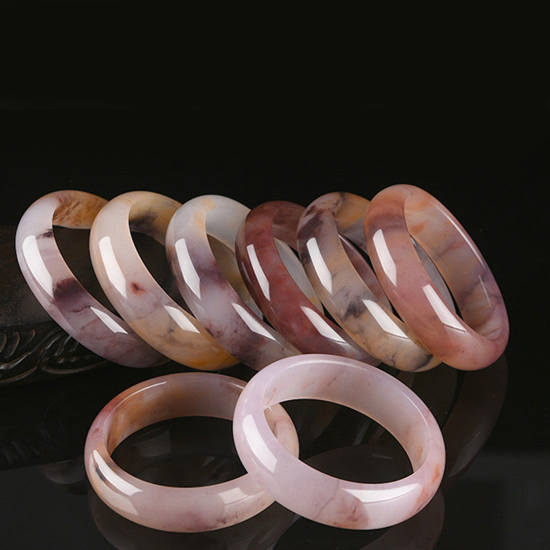Carmiora Lila Jade Glücksschutzarmband Armreif