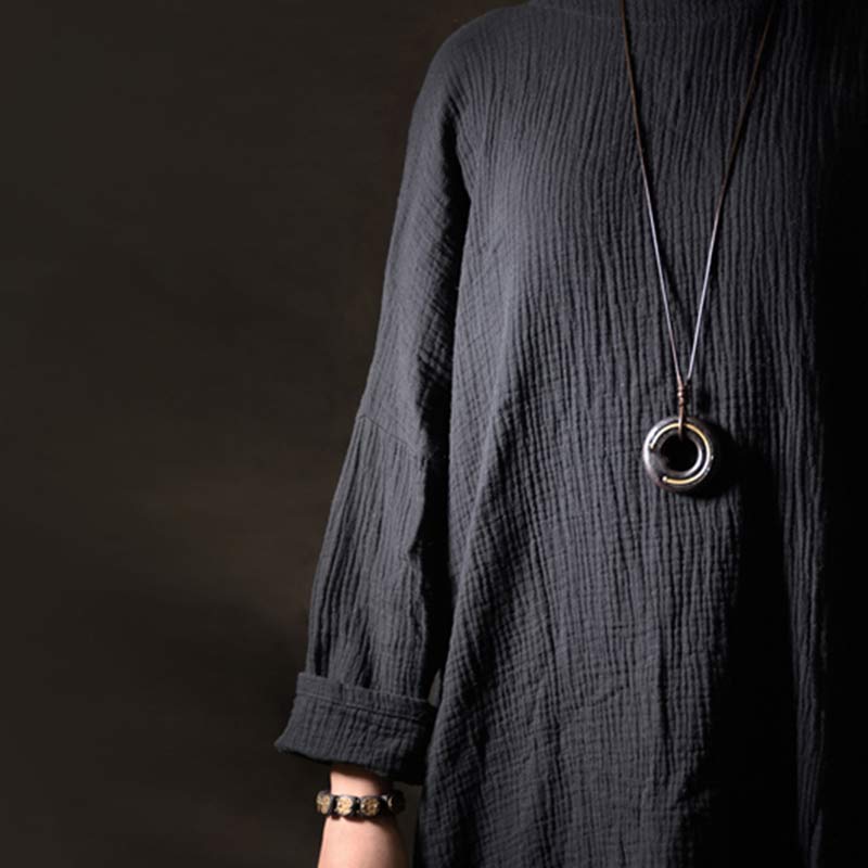 Carmiora Zen Circle Ebenholz Peace Calm Halskettenanhänger